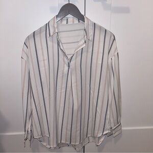 One Size Striped White Blouse